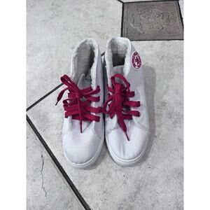 Beverly Hills Polo Club White High Too Sneakers Red Laces 6